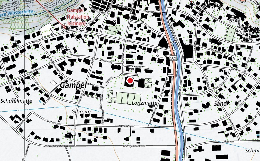 Carte indiquant l’emplacement de Orientierungschule (École)