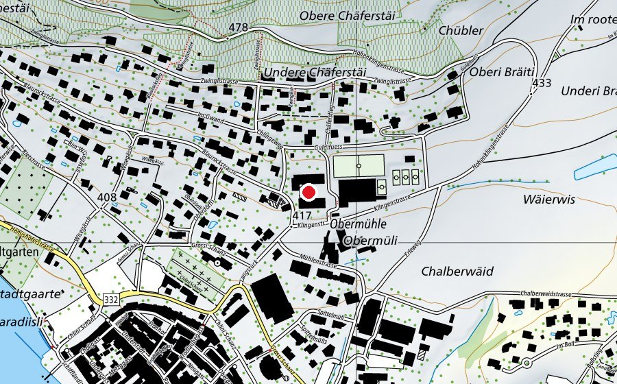 Carte indiquant l’emplacement de Orientierungsschule Hopfengarten (Hoga) (École)
