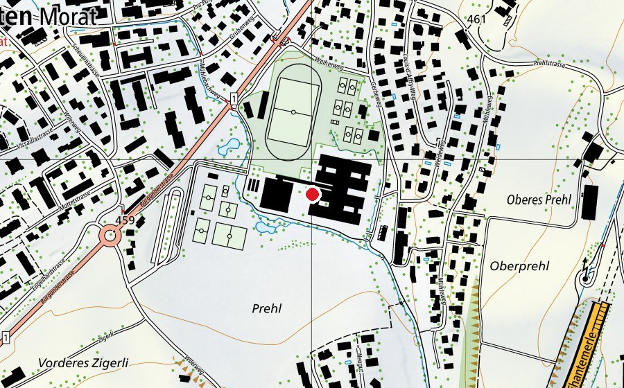 Mappa con la posizione di Orientierungsschule Murten (Scuola)