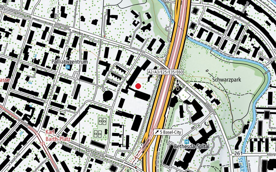 Karte mit dem Standort von Orierentierungsschule Gellert (Schule)