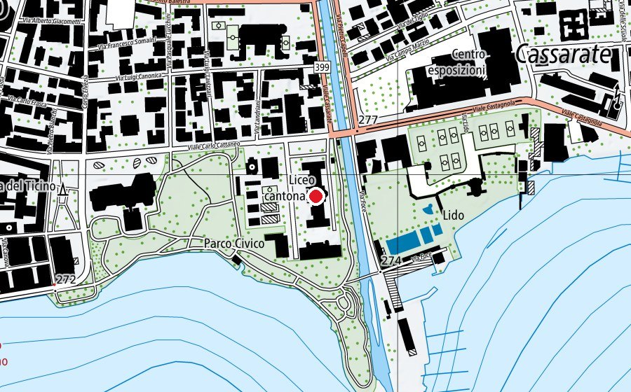 Mappa con la posizione di Palazzo degli studi (Scuola)