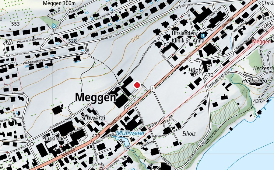 Map showing the location of Pavillion Zentral (School)