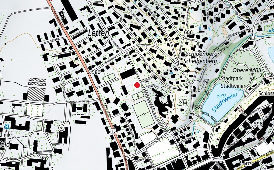 Map showing the location of Pavillon Sonnenhof (School)