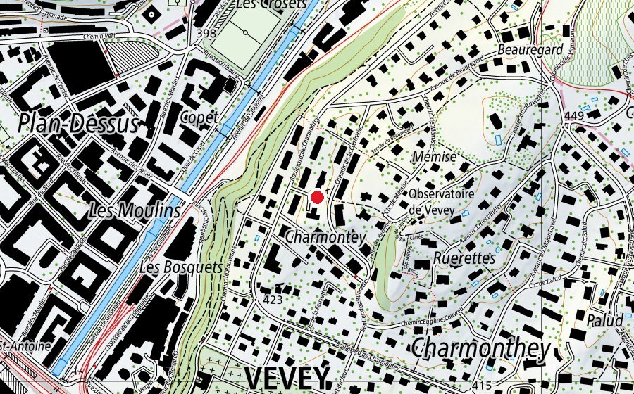 Carte indiquant l’emplacement de Pavillons Charmontey (École)