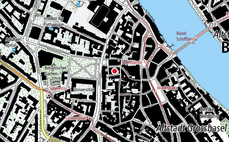 Carte indiquant l’emplacement de Petersschule (École)