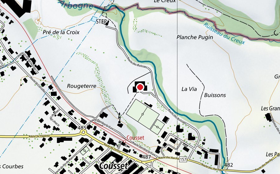 Map showing the location of Primaire et enfantine (School)