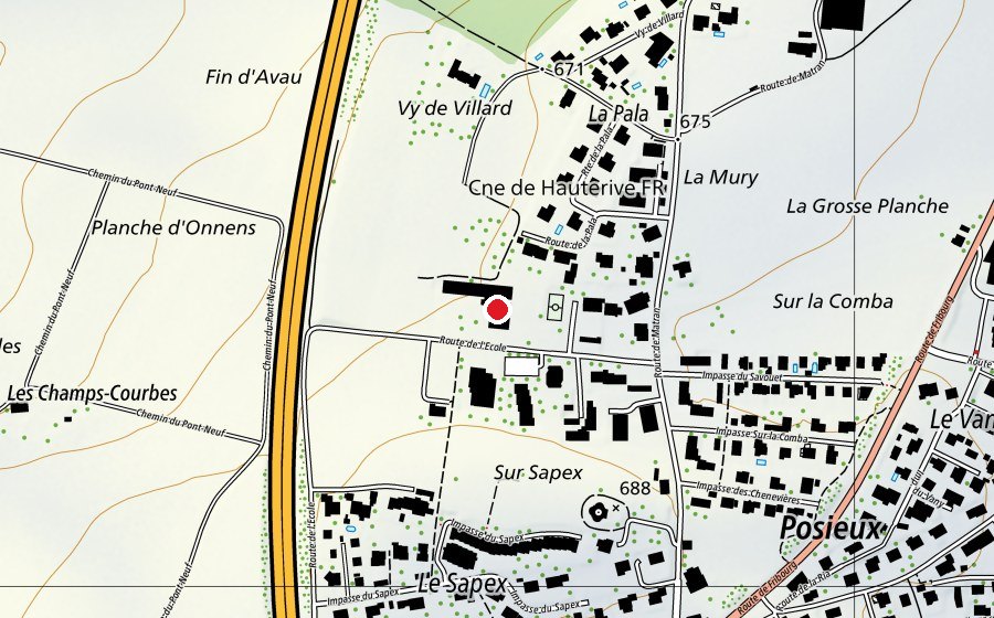 Carte indiquant l’emplacement de Primaire (École)