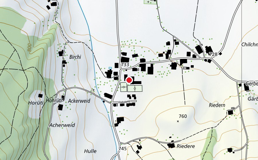 Carte indiquant l’emplacement de Primar- und Realschule Bowil (École)
