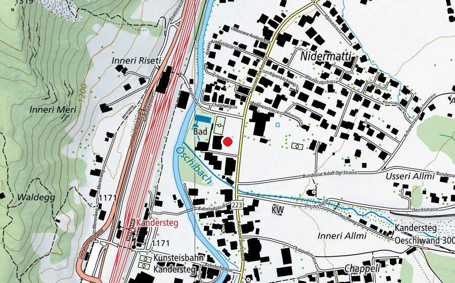 Mappa con la posizione di Primar und Realschule Kandersteg (Scuola)