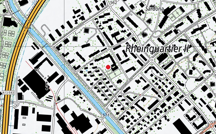 Map showing the location of Primarschule Barblan (School)