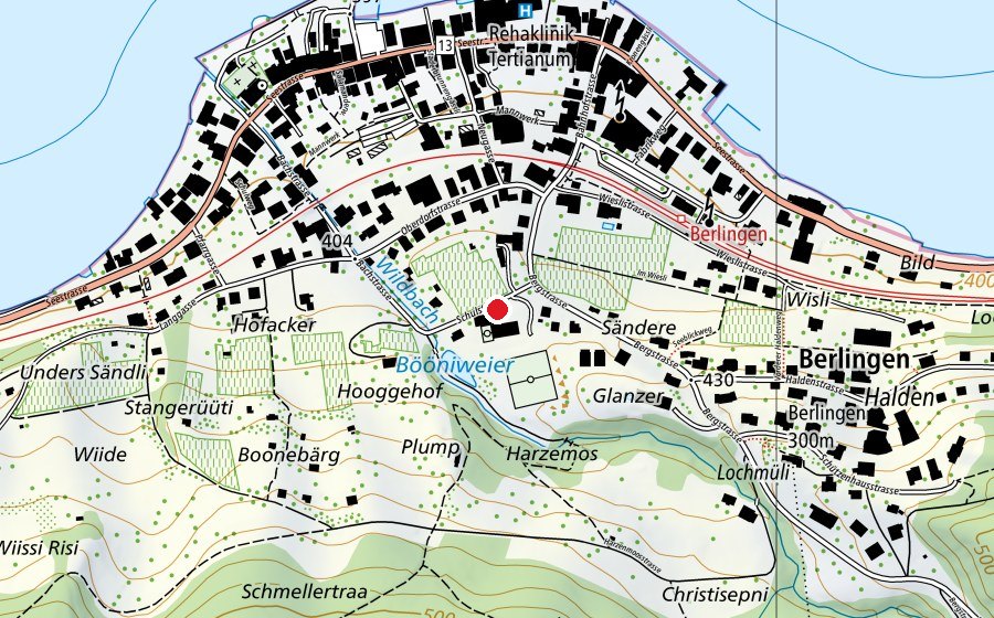 Map showing the location of Primarschule (School)