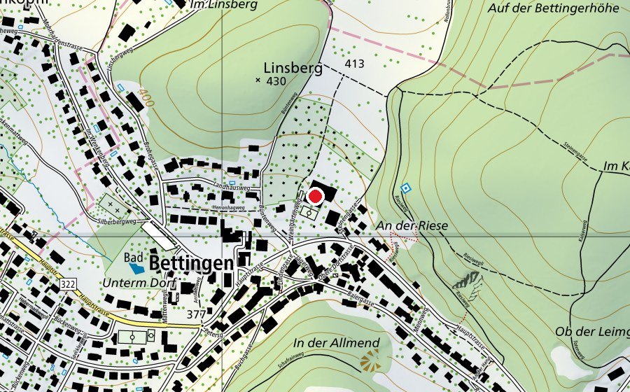Carte indiquant l’emplacement de Primarschule Bettingen (École)