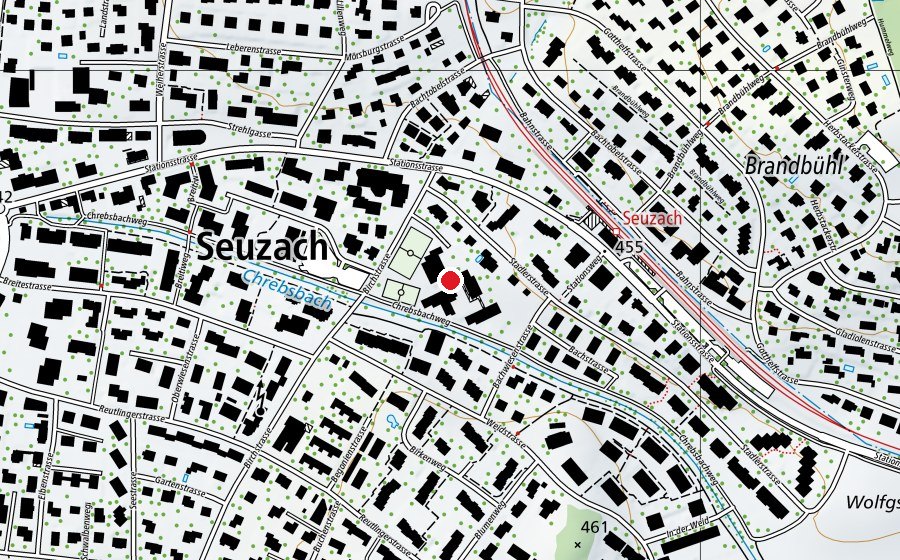 Carte indiquant l’emplacement de Primarschule Birch (École)