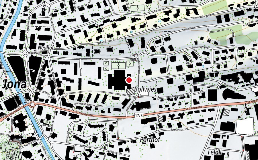 Carte indiquant l’emplacement de Primarschule Bollwies (École)