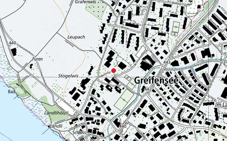 Carte indiquant l’emplacement de Primarschule Breiti (École)