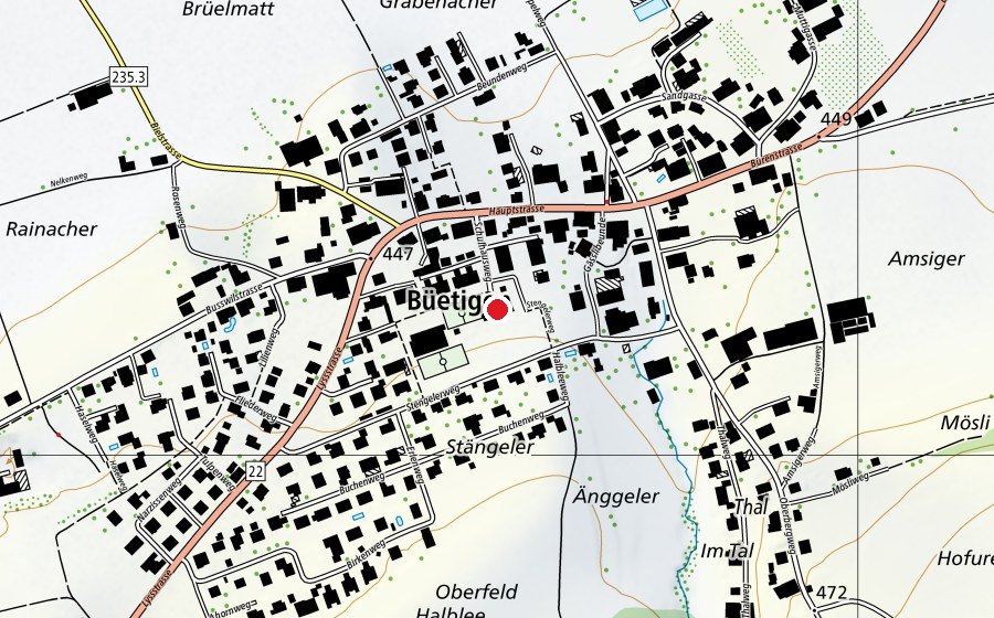 Map showing the location of Primarschule (School)