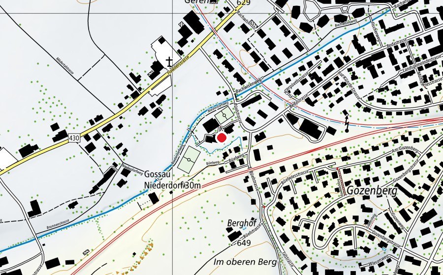 Carte indiquant l’emplacement de Primarschule Bühl (École)