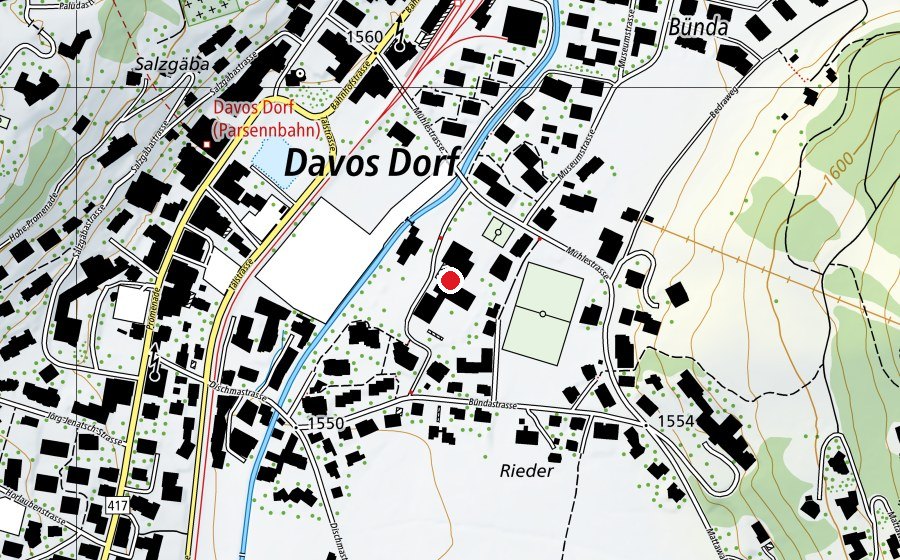 Carte indiquant l’emplacement de Primarschule Bünda (École)