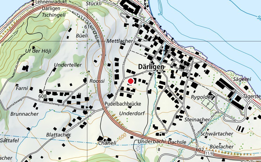 Mappa con la posizione di Primarschule Därligen (Scuola)