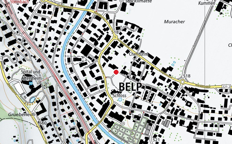 Carte indiquant l’emplacement de Primarschule Dorf (École)