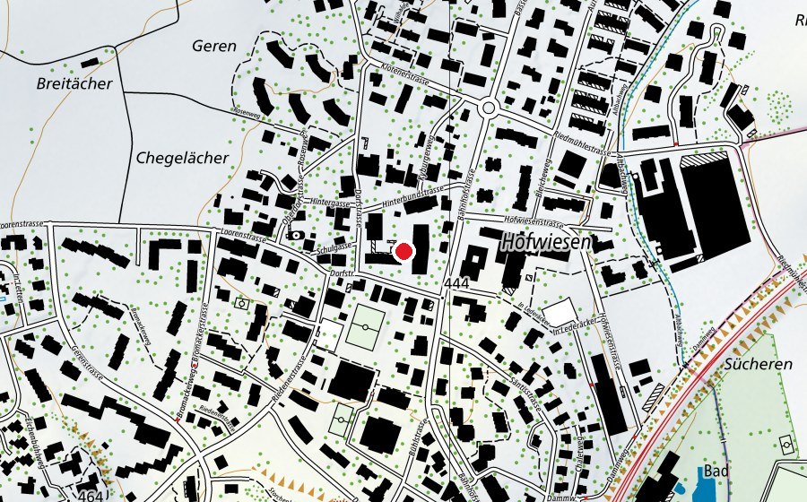 Map showing the location of Primarschule Dorf (School)