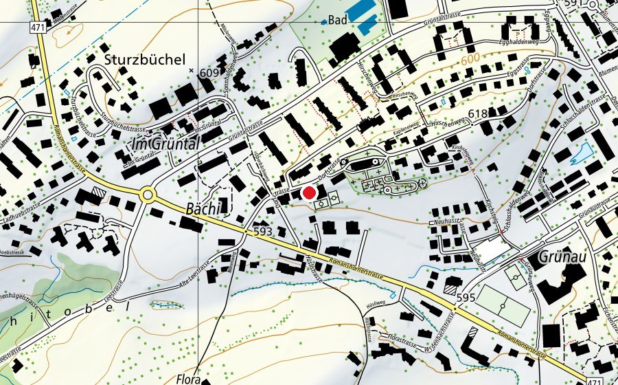 Mappa con la posizione di Primarschule Dorf (Scuola)