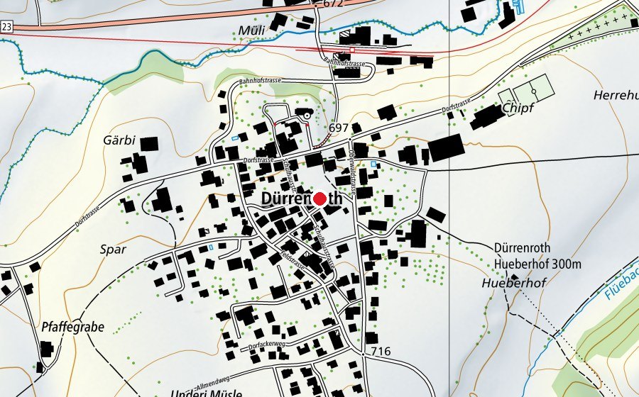 Carte indiquant l’emplacement de Primarschule Dürrenroth (École)