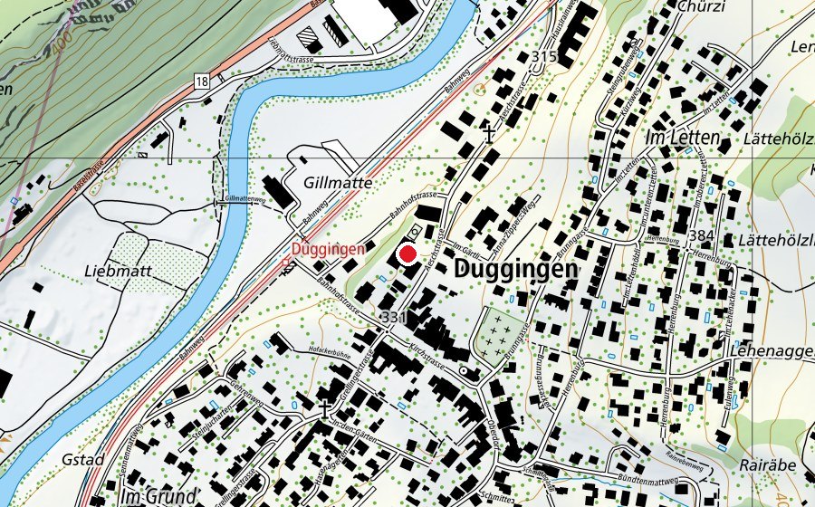Map showing the location of Primarschule Duggingen (School)