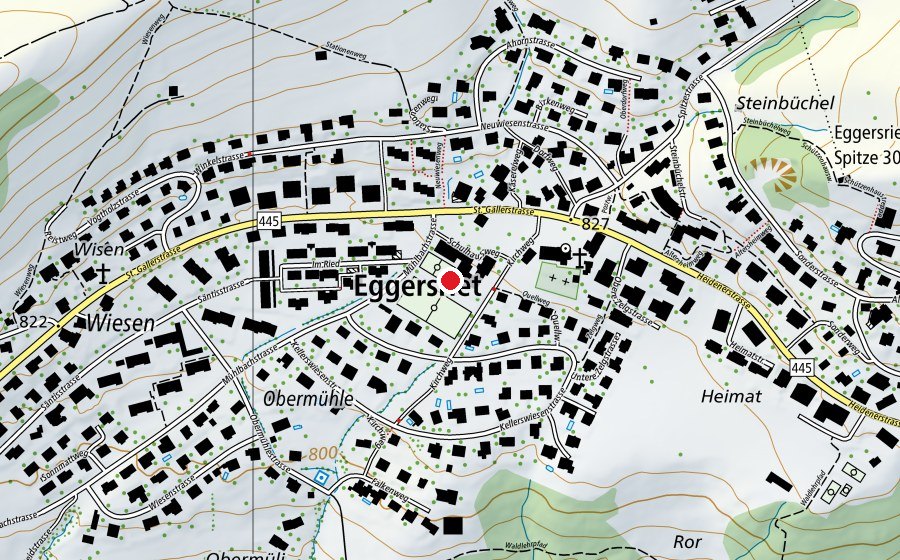 Carte indiquant l’emplacement de Primarschule Eggersriet (École)