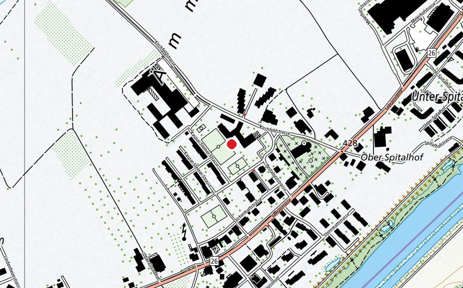 Carte indiquant l’emplacement de Primarschule Emmen Dorf (École)