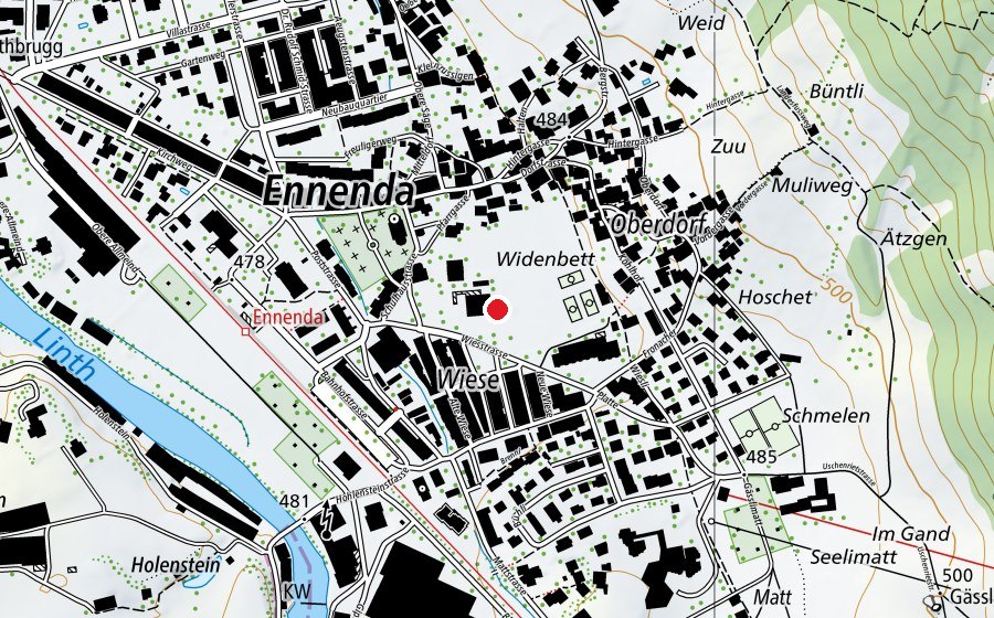 Carte indiquant l’emplacement de Primarschule Ennenda (École)