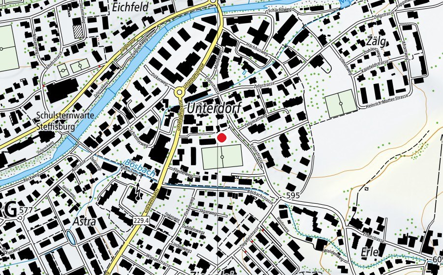 Carte indiquant l’emplacement de Primarschule Erlen (École)