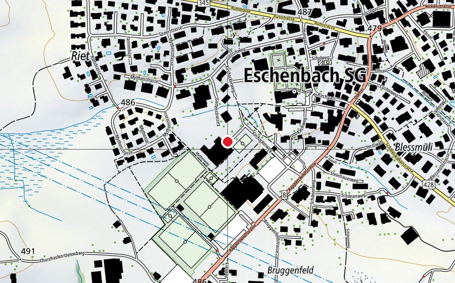 Carte indiquant l’emplacement de Primarschule Eschenbach (École)