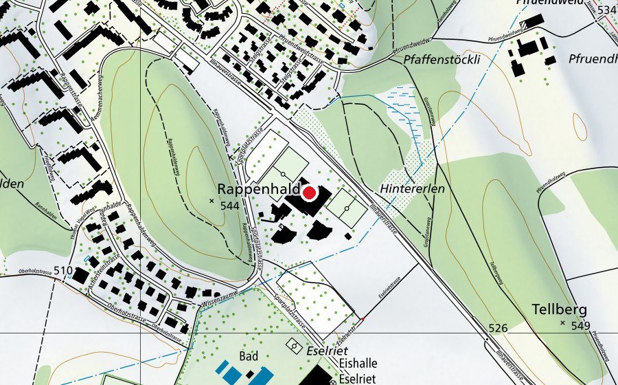 Carte indiquant l’emplacement de Primarschule Eselriet (École)