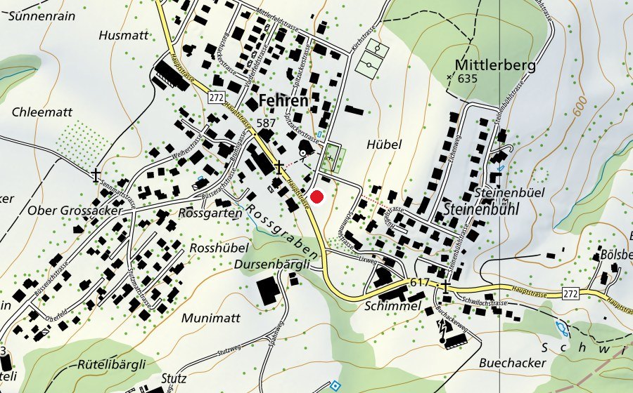 Carte indiquant l’emplacement de Primarschule Fehren (École)