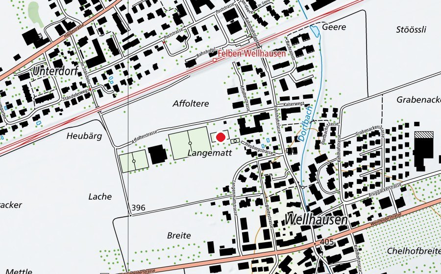 Karte mit dem Standort von Primarschule Felben-Wellhausen (Schule)