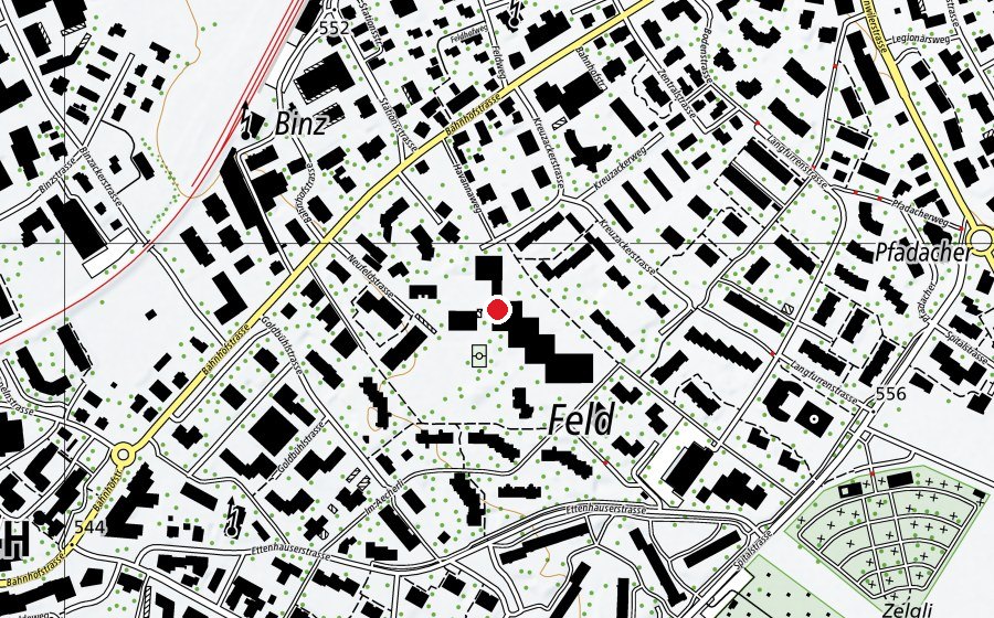 Carte indiquant l’emplacement de Primarschule Feld (École)