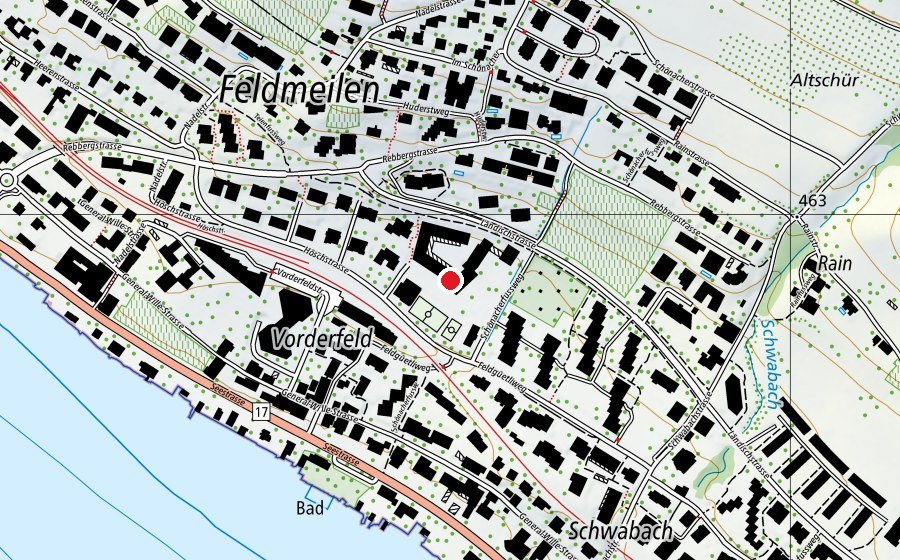 Map showing the location of Primarschule Feldmeilen (School)