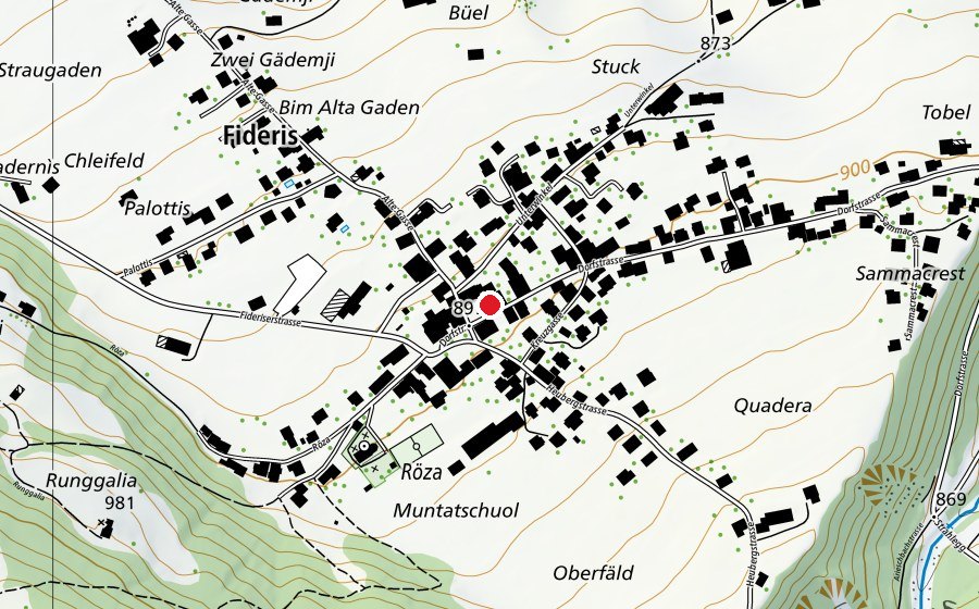 Carte indiquant l’emplacement de Primarschule Fideris (École)