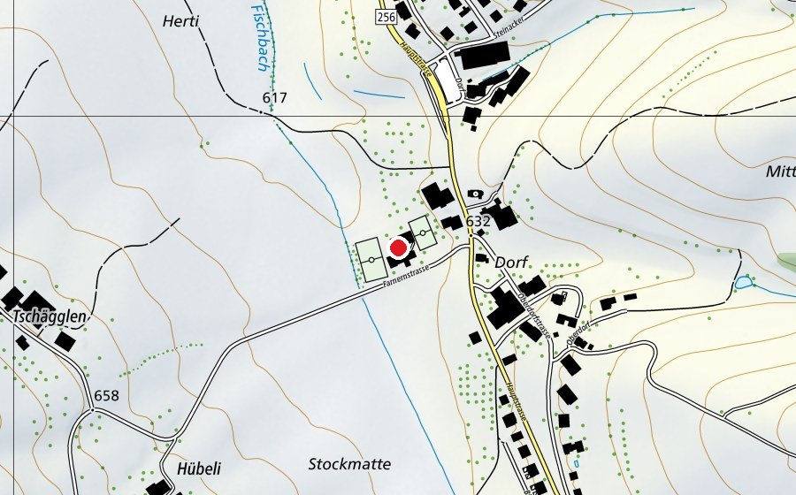 Map showing the location of Primarschule Fischbach (School)