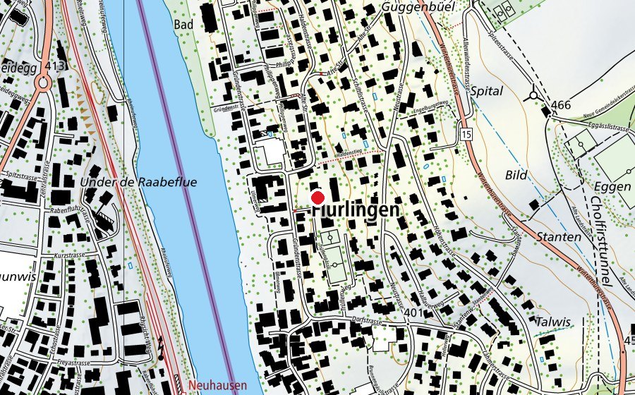 Map showing the location of Primarschule Flurlingen (School)