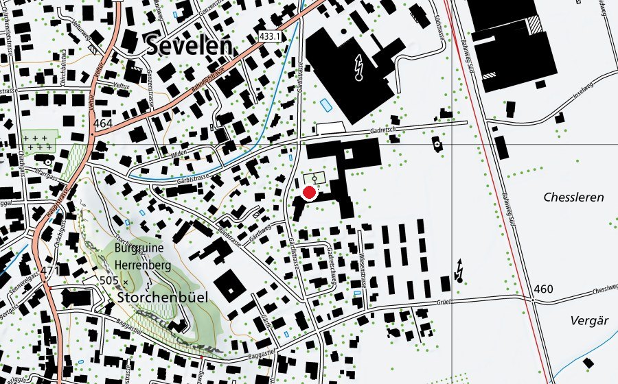 Karte mit dem Standort von Primarschule Gadretsch (Schule)