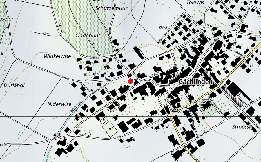 Carte indiquant l’emplacement de Primarschule Gächlingen (École)