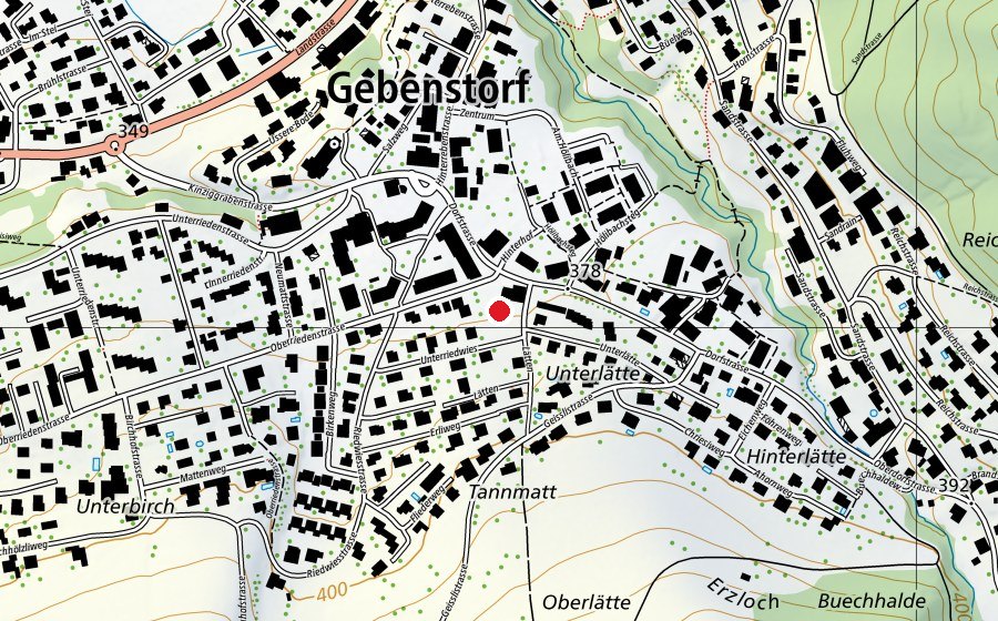 Carte indiquant l’emplacement de Primarschule Gebenstorf, Dorf (École)
