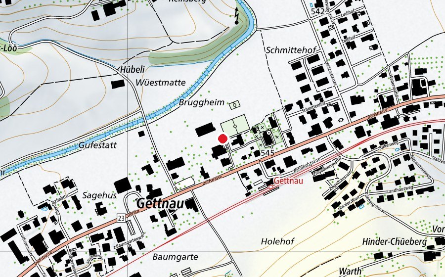 Mappa con la posizione di Primarschule Gettnau (Scuola)