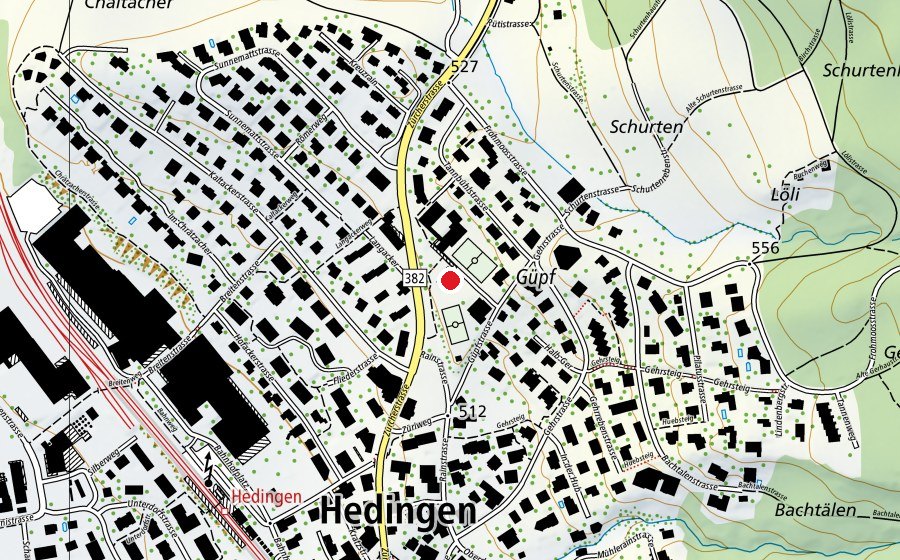 Map showing the location of Primarschule Güpf (School)