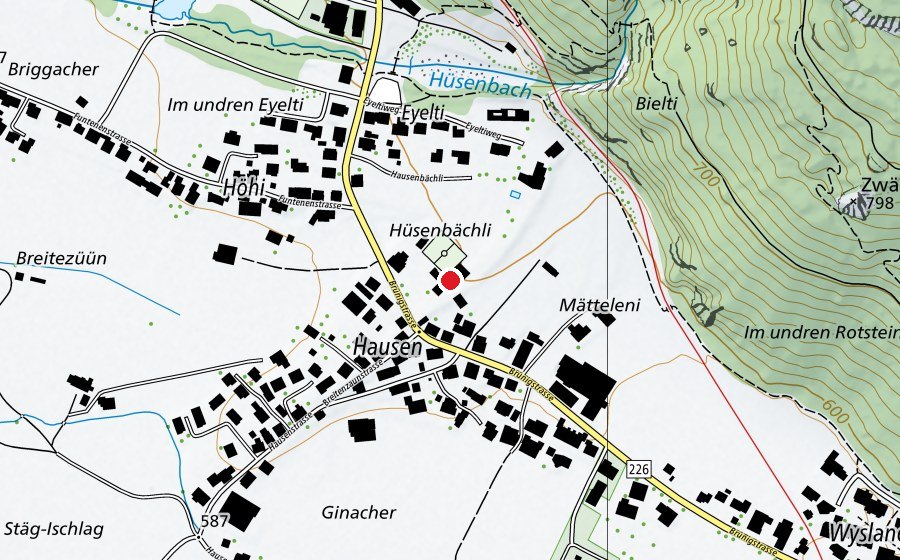 Map showing the location of Primarschule Hausen (School)