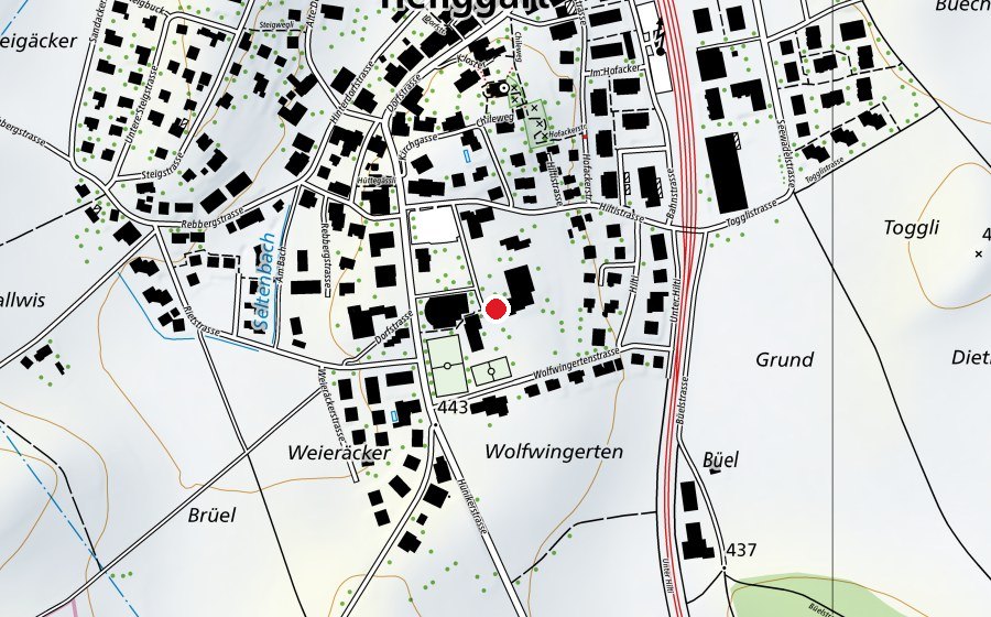 Karte mit dem Standort von Primarschule Henggart (Schule)