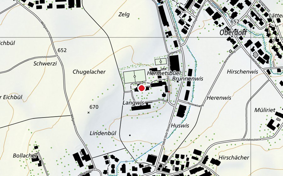 Mappa con la posizione di Primarschule Hermetsbüel (Scuola)