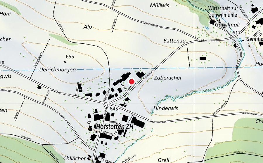 Mappa con la posizione di Primarschule Hofstetten (Scuola)